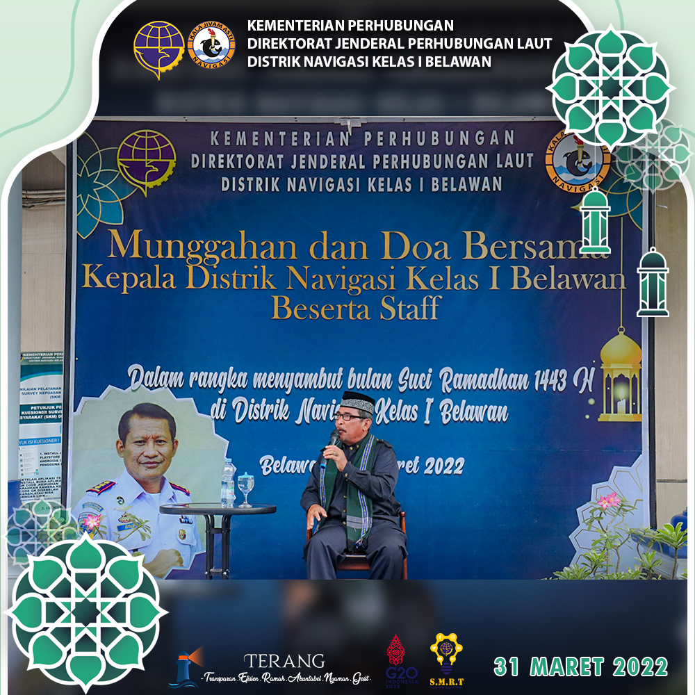 SAMBUT BULAN SUCI RAMADHAN, DISTRIK NAVIGASI KELAS I BELAWAN ADAKAN TRADISI MUNGGAHAN DAN DOA BERSAMA