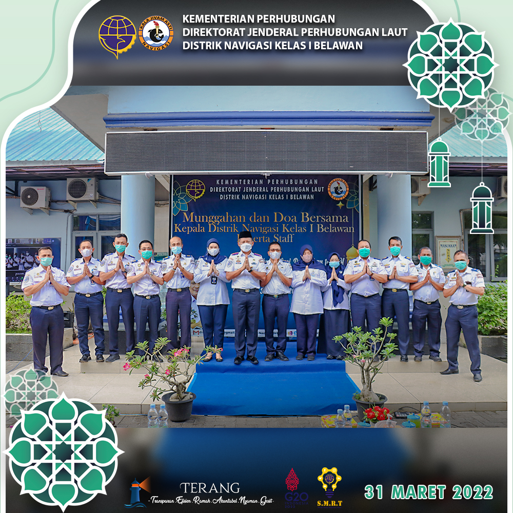 SAMBUT BULAN SUCI RAMADHAN, DISTRIK NAVIGASI KELAS I BELAWAN ADAKAN TRADISI MUNGGAHAN DAN DOA BERSAMA