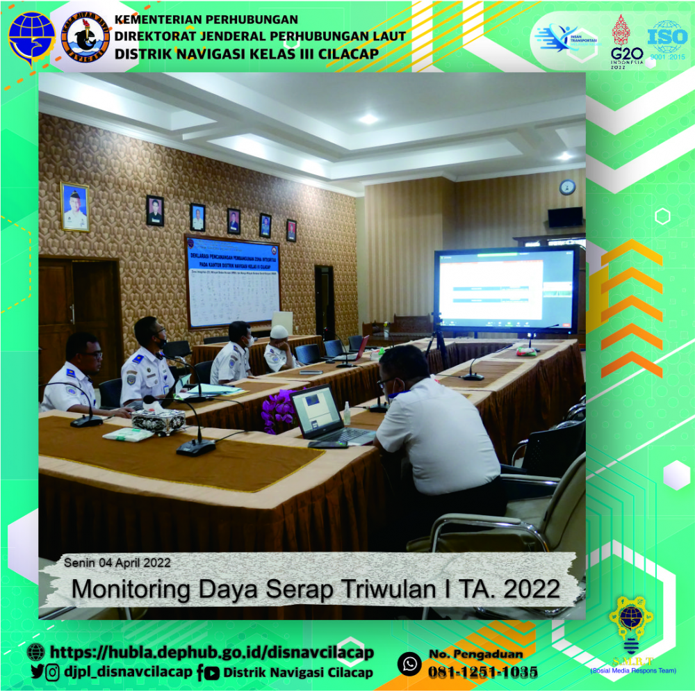 Monitoring Daya Serap Triwulan I Tahun Anggaran 2022, Senin 4 April 2022