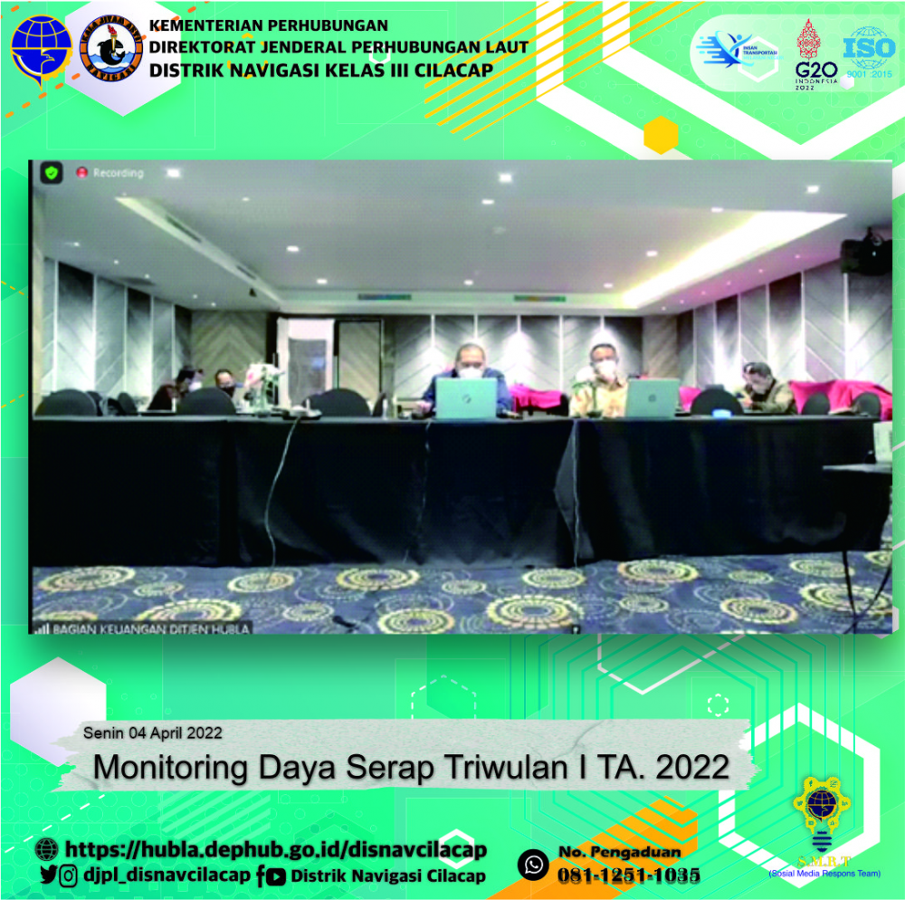 Monitoring Daya Serap Triwulan I Tahun Anggaran 2022, Senin 4 April 2022