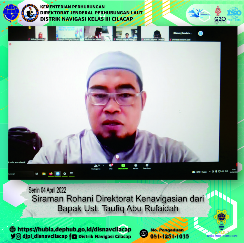 Siraman Rohani Oleh Bapak Ustad Taufiq Abu Rufaidah, Senin 4 April 2022