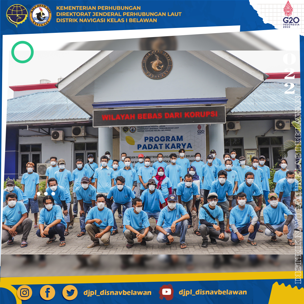 Mendukung Peningkatan Perekonomian Masyarakat Sekitar, Distrik Navigasi Kelas I Belawan Gelar Program Padat Karya