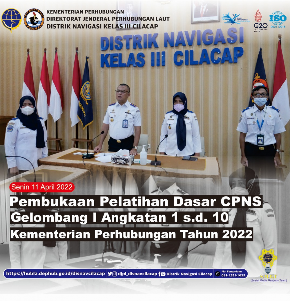 Pembukaan Pelatihan Dasar CPNS Gelombang I Angkatan 1 s.d. 10 Kementerian Perhubungan Tahun 2022 secara Virtual