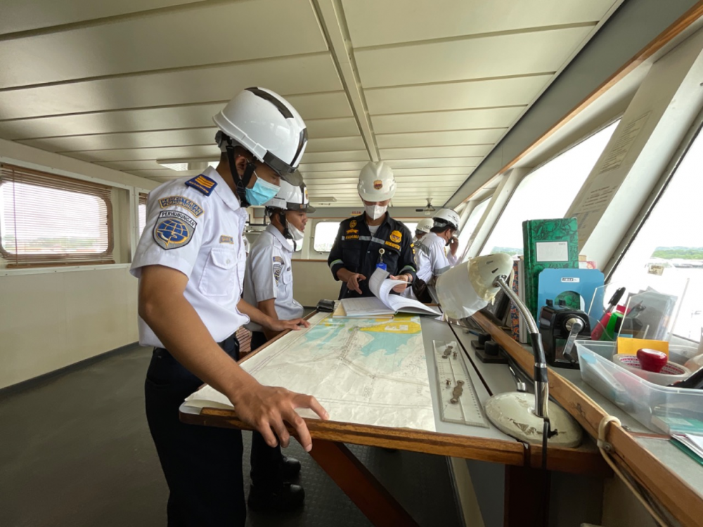 Uji Petik KM. Bukit Siguntang Pengendalian Transportasi Angkutan Lebaran 2022