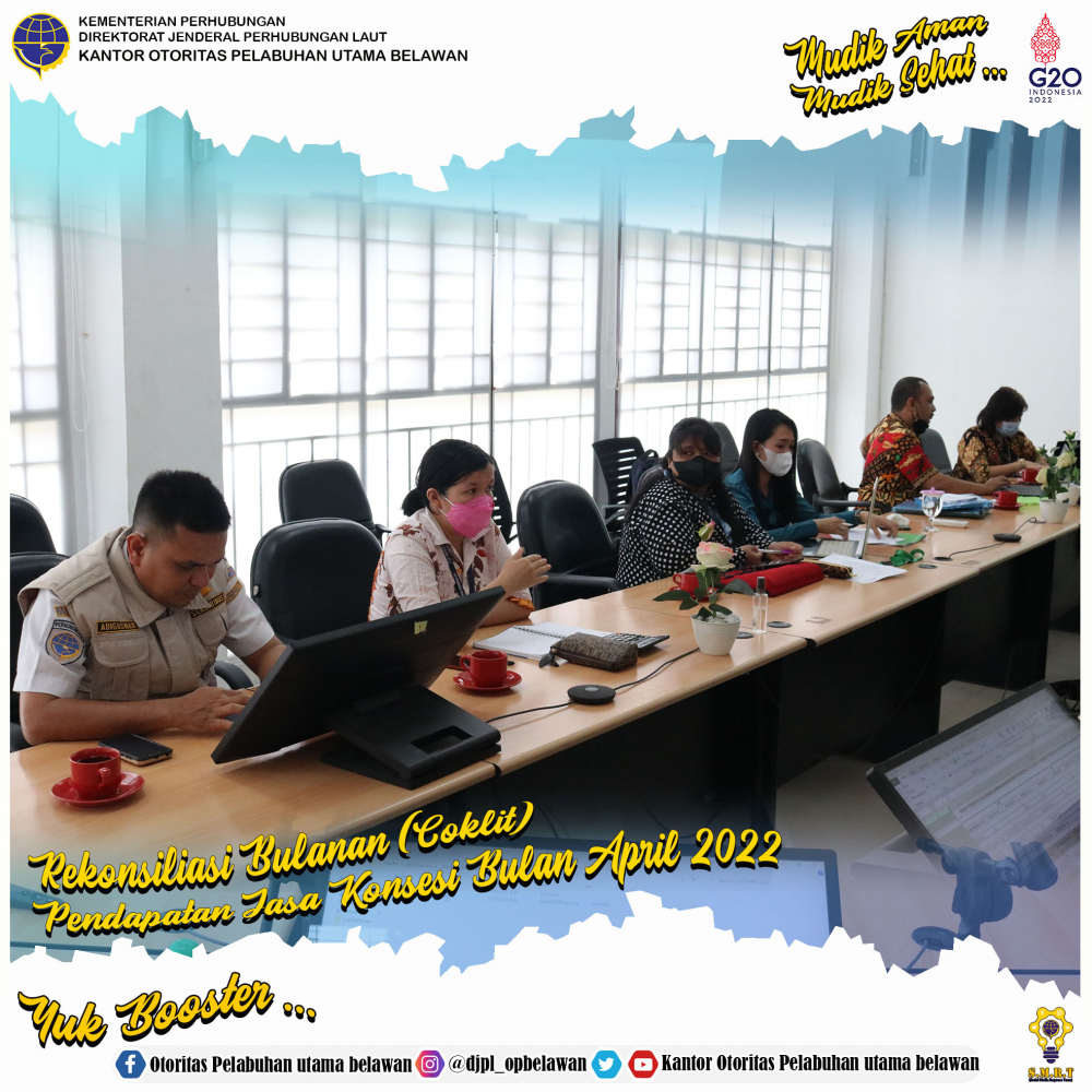 Rekonsiliasi Bulanan (Coklit) Pendapatan Jasa Konsesi Bulan April 2022