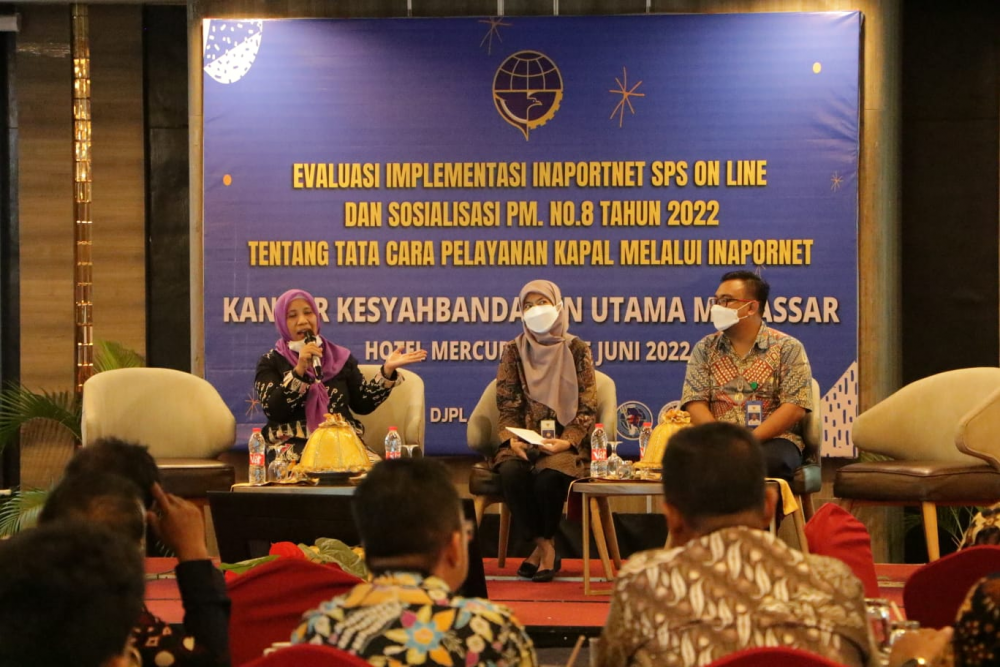 TINGKATKAN PELAYANAN SISTEM INAPORTNET, KEMENHUB SOSIALISASI DAN EVALUASI IMPLEMENTASI DI PELABUHAN MAKASSAR