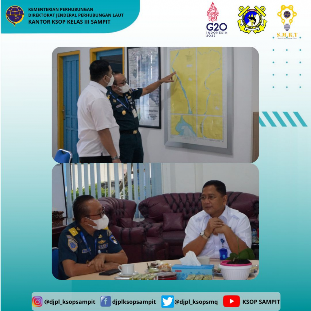 Kunjungan kerja dari Badan Narkotika Nasional Provinsi (BNNP) Kalteng dan Basarnas Palangka Raya di Kantor KSOP Kelas III Sampit