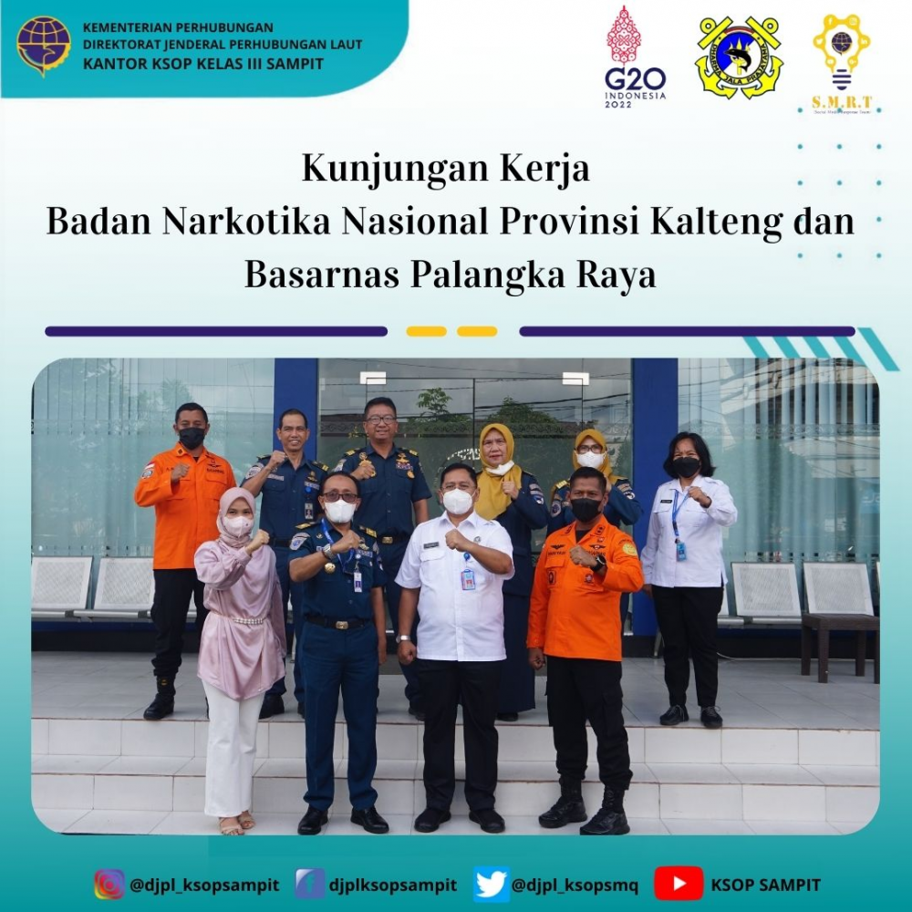 Kunjungan kerja dari Badan Narkotika Nasional Provinsi (BNNP) Kalteng dan Basarnas Palangka Raya di Kantor KSOP Kelas III Sampit