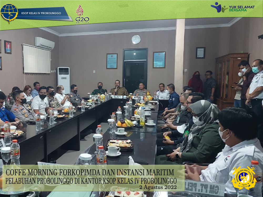 COFFEE MORNIG FORKOPIMDA DAN INSTANSI MARITIM DI PELABUHAN PROBOLINGGO PENUH KEAKRABAN DAN INFORMATIF