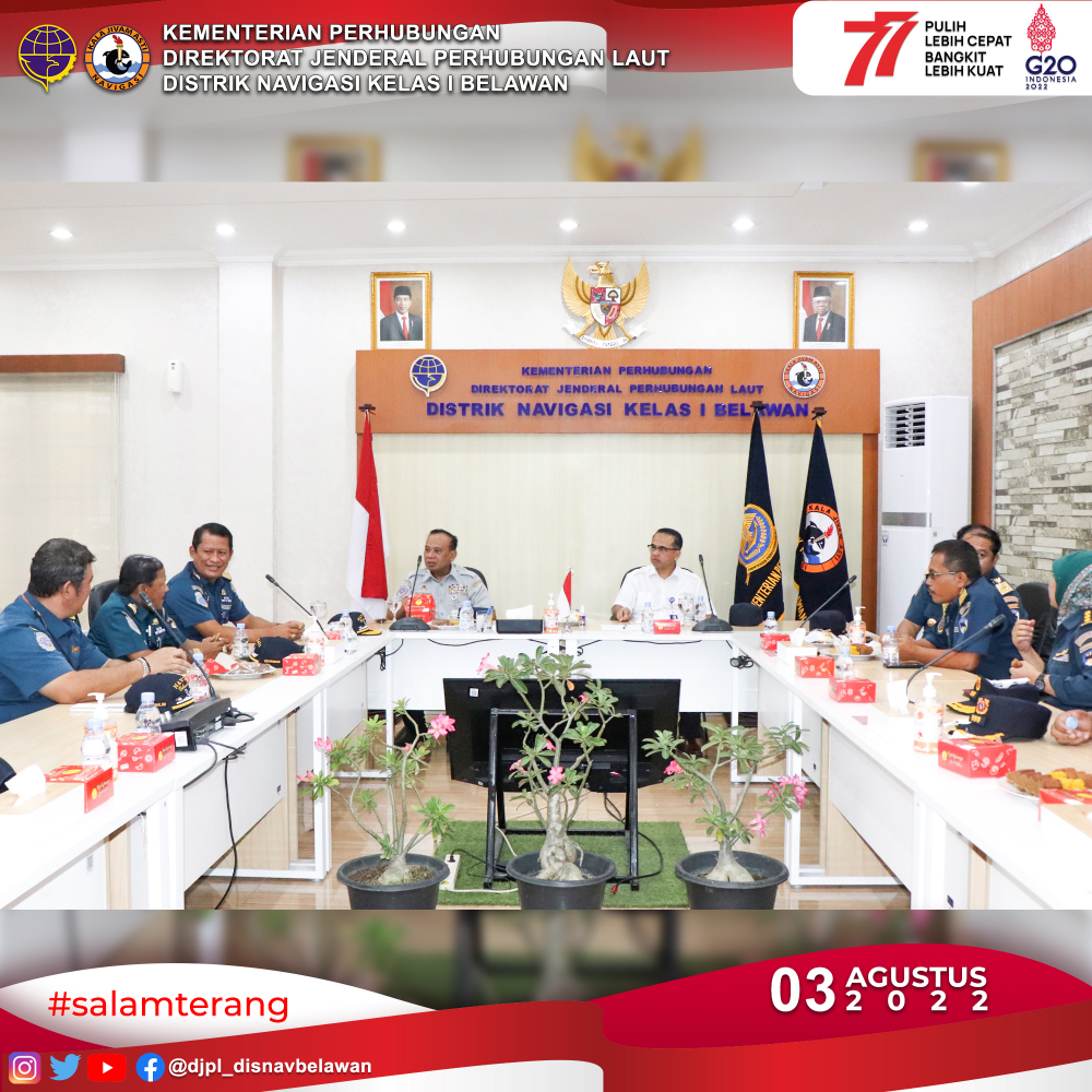 KUNJUNGAN STAF KHUSUS DAN TENAGA AHLI MENTERI PERHUBUNGAN KE DISTRIK NAVIGASI KELAS I BELAWAN