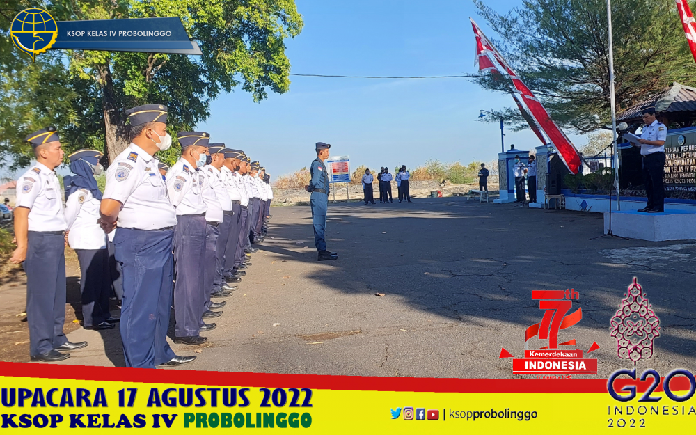 Upacara 17 Agustus di Lapangan Kantor KSOP Probolinggo Penuh Khidmad