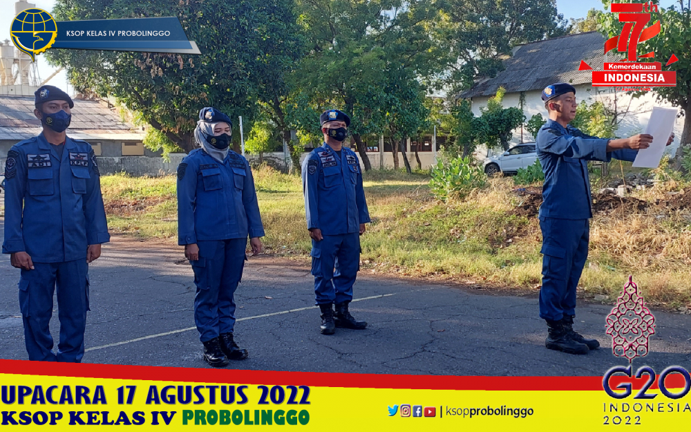 Upacara 17 Agustus di Lapangan Kantor KSOP Probolinggo Penuh Khidmad
