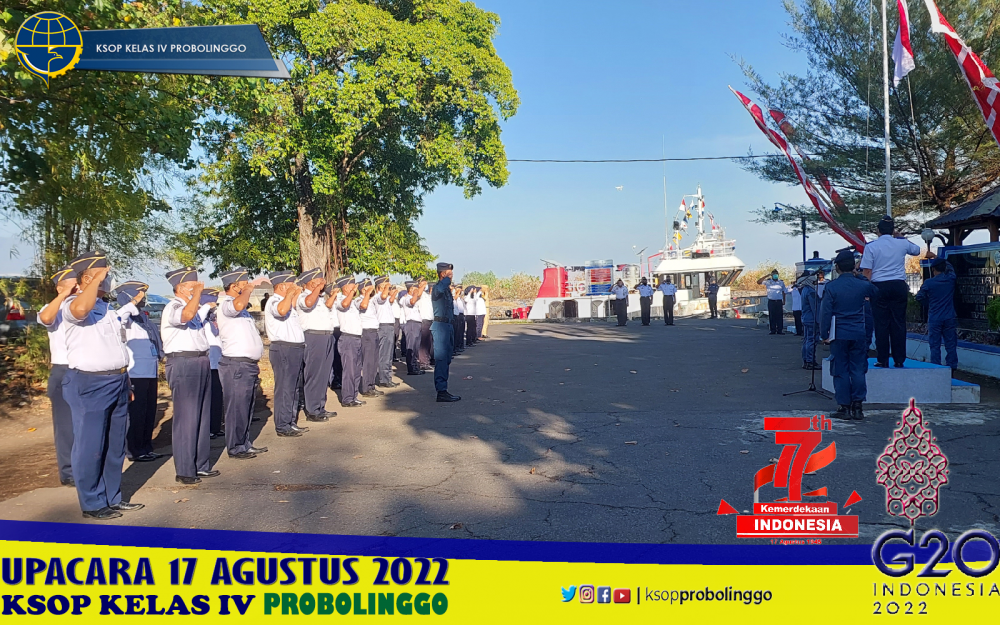 Upacara 17 Agustus di Lapangan Kantor KSOP Probolinggo Penuh Khidmad