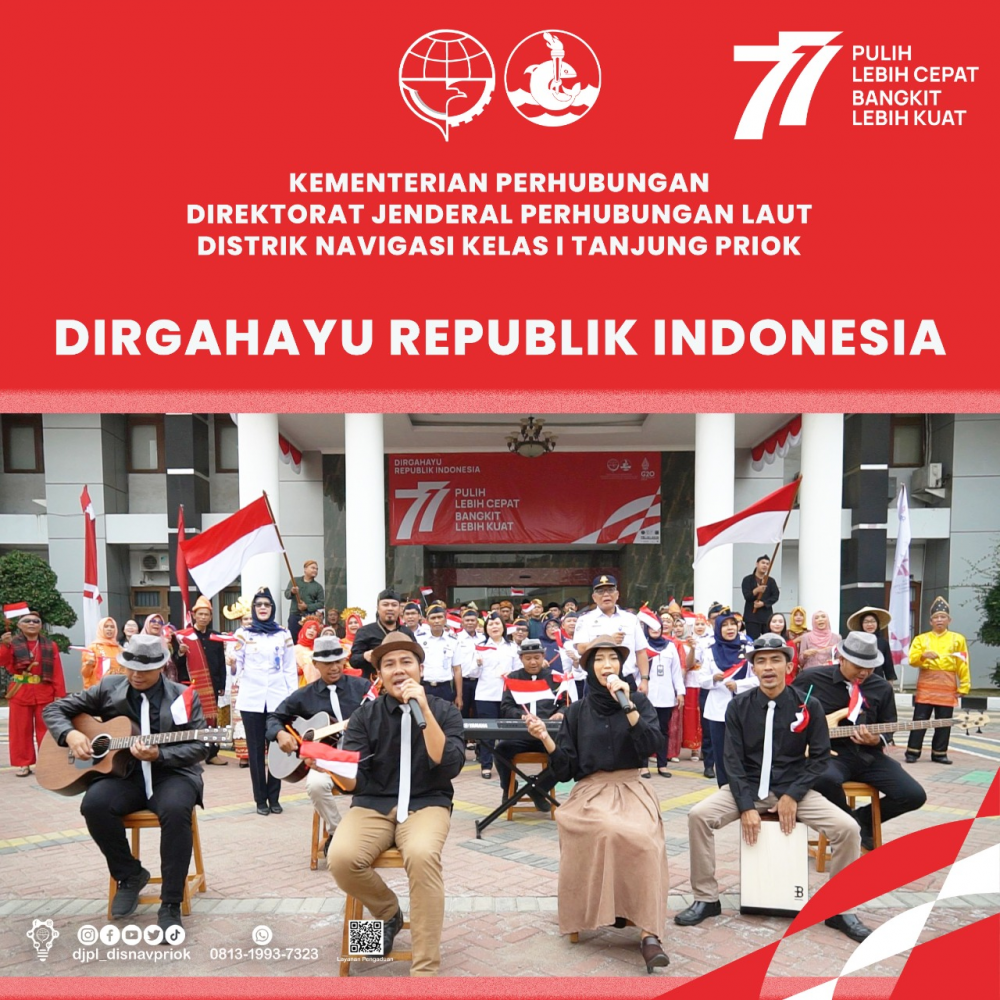 Distrik Navigasi Kelas I Tanjung Priok merayakan HUT RI ke 77