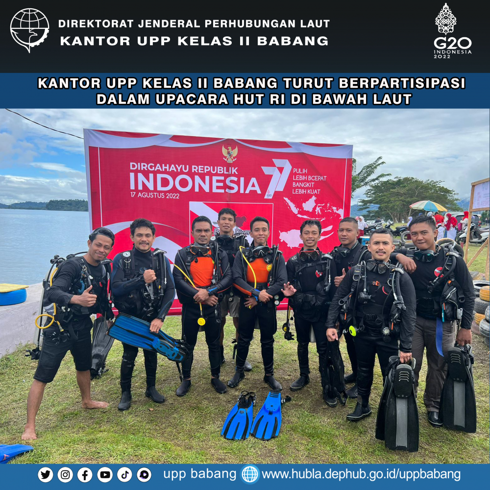 KANTOR UPP KELAS II BABANG TURUT BERPARTISIPASI DALAM UPACARA HUT RI DI BAWAH LAUT