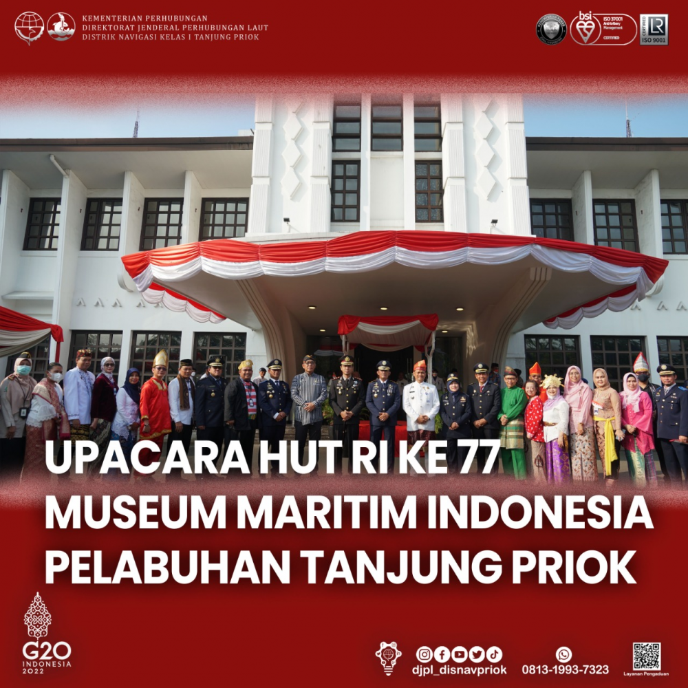 Upacara HUT RI ke 77 Museum Maritim Indonesia Pelabuhan Tanjung Priok