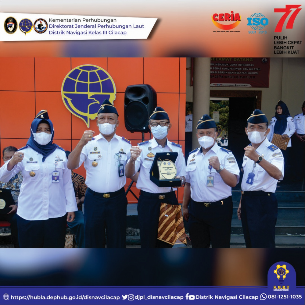 Apel Pagi, Pisah Sambut Kasi Operasi serta Pelepasan Purna Tugas di Lingkungan Kantor Distrik Navigasi Cilacap