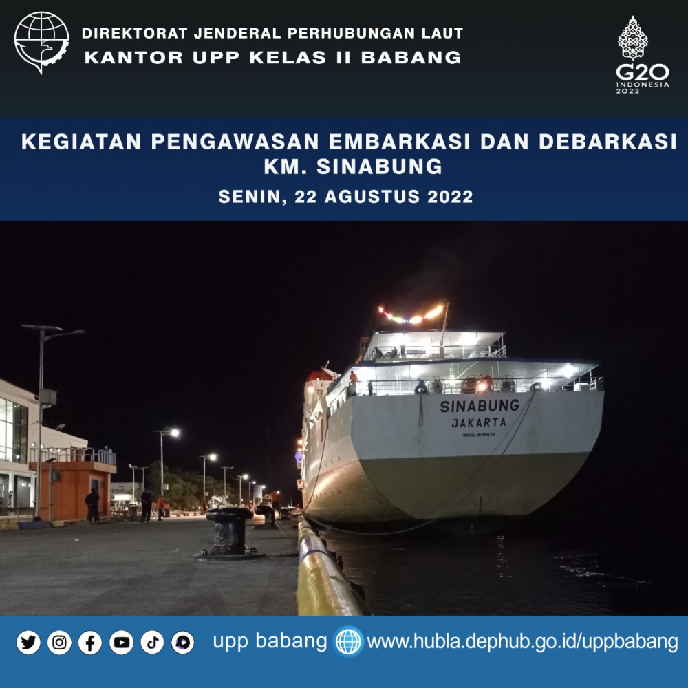 183 PENUMPANG TURUN DAN 73 PENUMPANG NAIK, PENGAWASAN EMBARKASI DAN DEBARKASI KM. SINABUNG DI PELABUHAN BABANG BERLANGSUNG LANCAR