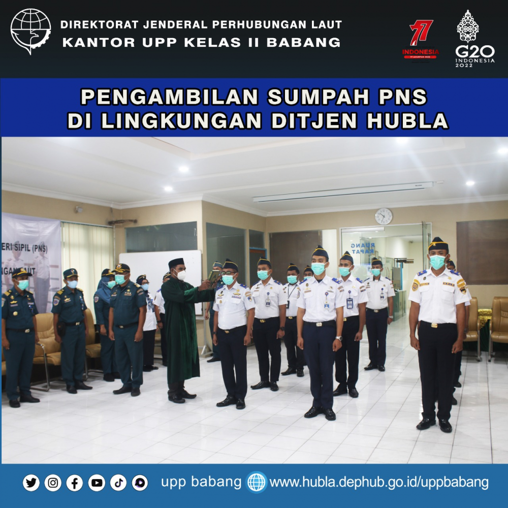 BERTEMPAT DI KANTOR DISNAV AMBON, 5 PEGAWAI KANTOR UPP KELAS II BABANG IKUT SUMPAH PNS DI LINGKUNGAN DITJEN HUBLA