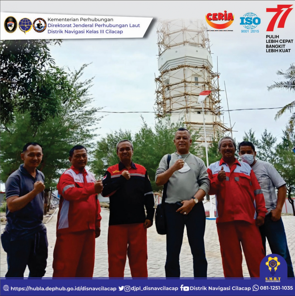 Monitoring Kepala Distrik Navigasi Kelas III Cilacap ke Menara Suar Klirong Kebumen