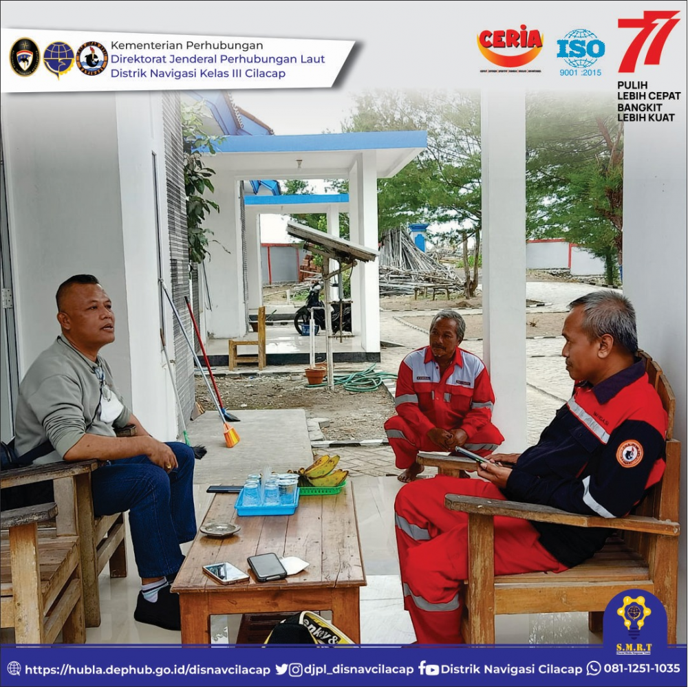 Monitoring Kepala Distrik Navigasi Kelas III Cilacap ke Menara Suar Klirong Kebumen