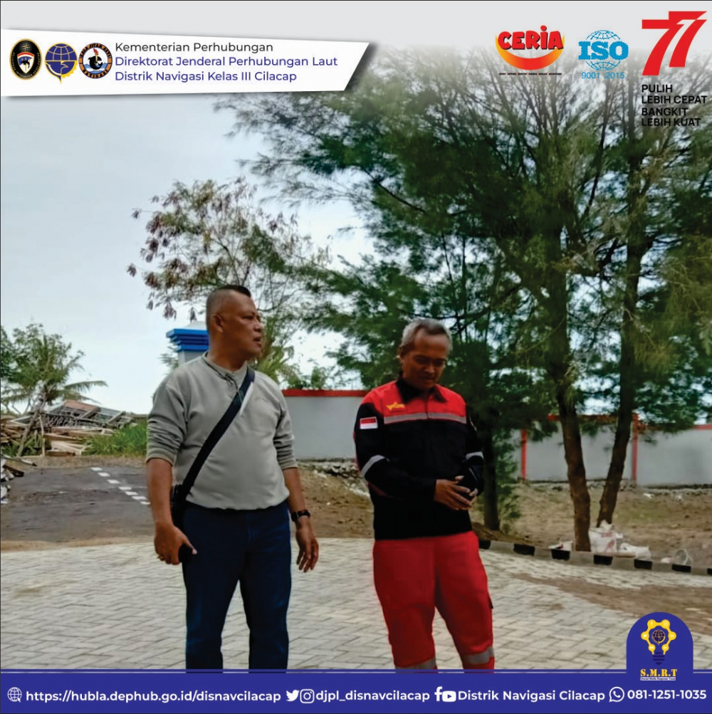 Monitoring Kepala Distrik Navigasi Kelas III Cilacap ke Menara Suar Klirong Kebumen