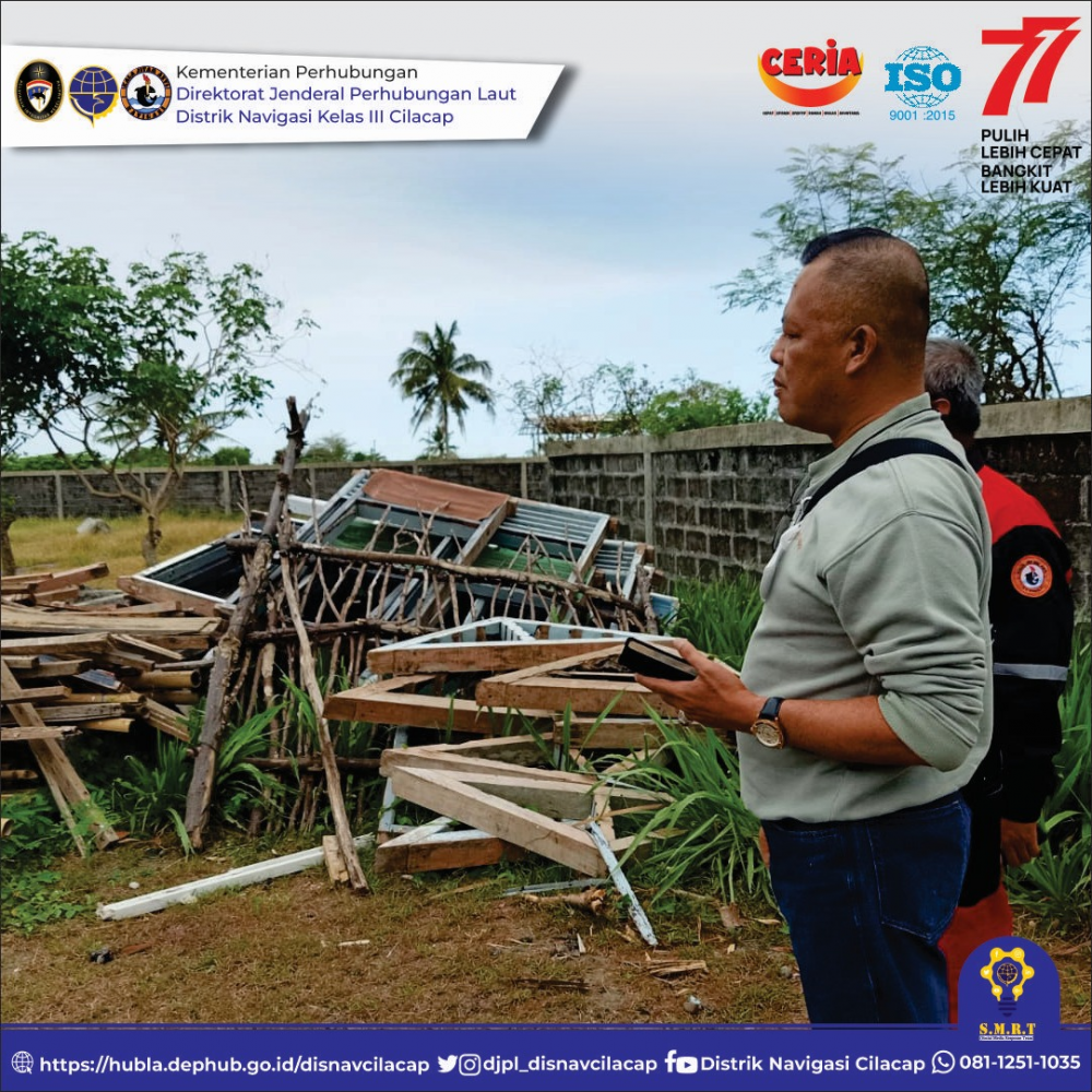 Monitoring Kepala Distrik Navigasi Kelas III Cilacap ke Menara Suar Klirong Kebumen