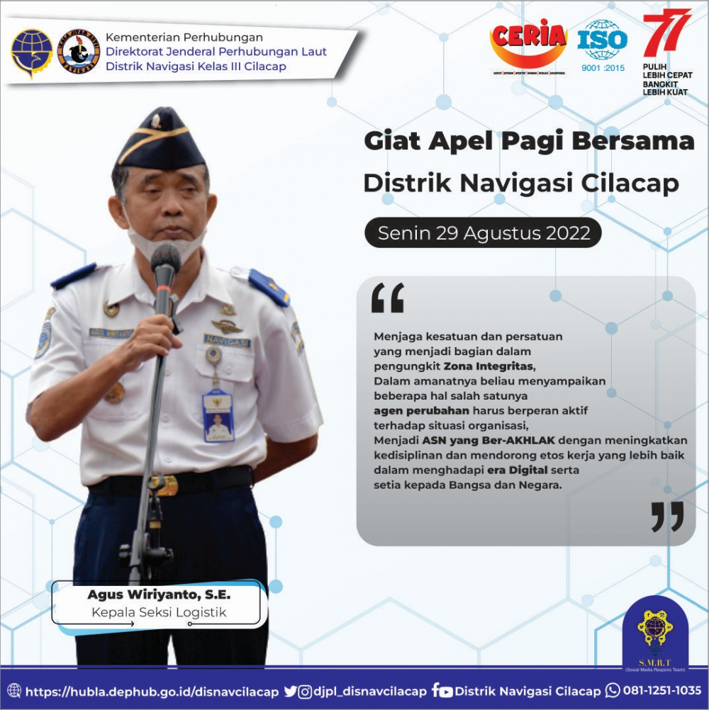 Giat Apel Pagi Distrik Navigasi Cilacap