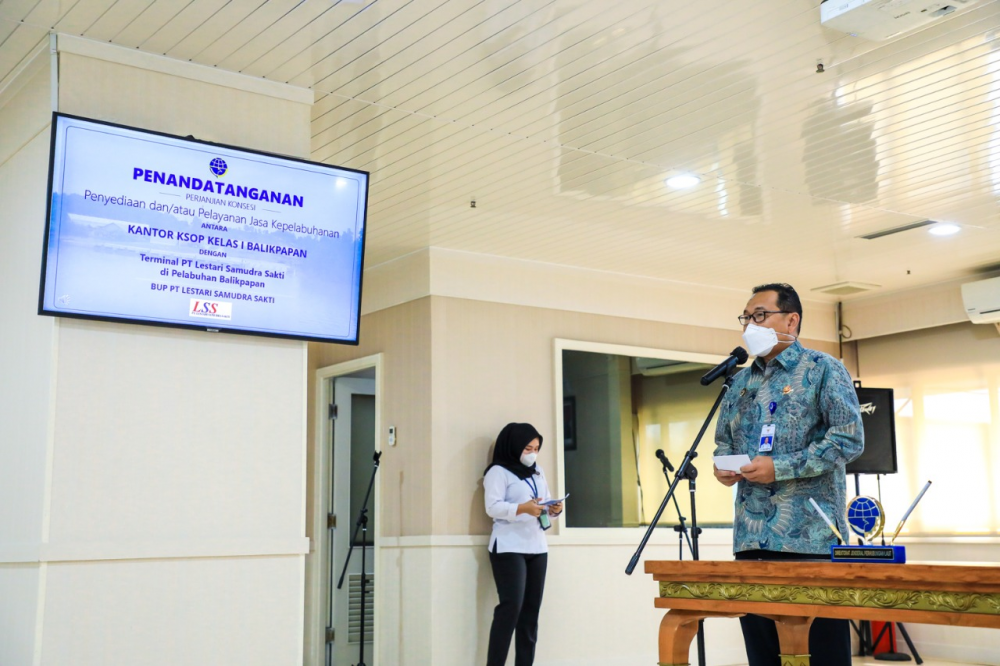 KEMENHUB RESMI BERIKAN HAK KONSESI DI PELABUHAN BALIKPAPAN KEPADA BUP PT LESTARI SAMUDRA SAKTI