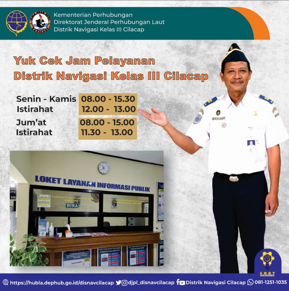 Yuk Cek Jam Pelayanan pada Kantor Distrik Navigasi Kelas III Cilacap