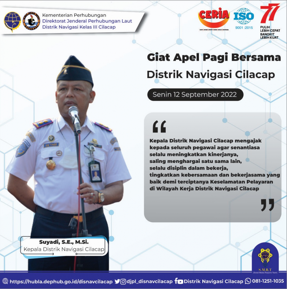 Apel Pagi Pegawai Distrik Navigasi Cilacap
