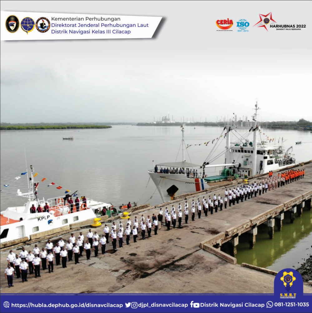 DISTRIK NAVIGASI CILACAP IKUT SERTA MERAYAKAN HARI PERHUBUNGAN NASIONAL TAHUN 2022 TINGKAT BARLINGMASCAKEB (PURBALINGGA BANYUMAS CILACAP KEBUMEN)