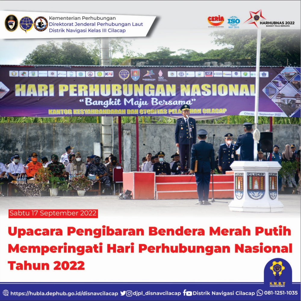 DISTRIK NAVIGASI CILACAP IKUT SERTA MERAYAKAN HARI PERHUBUNGAN NASIONAL TAHUN 2022 TINGKAT BARLINGMASCAKEB (PURBALINGGA BANYUMAS CILACAP KEBUMEN)