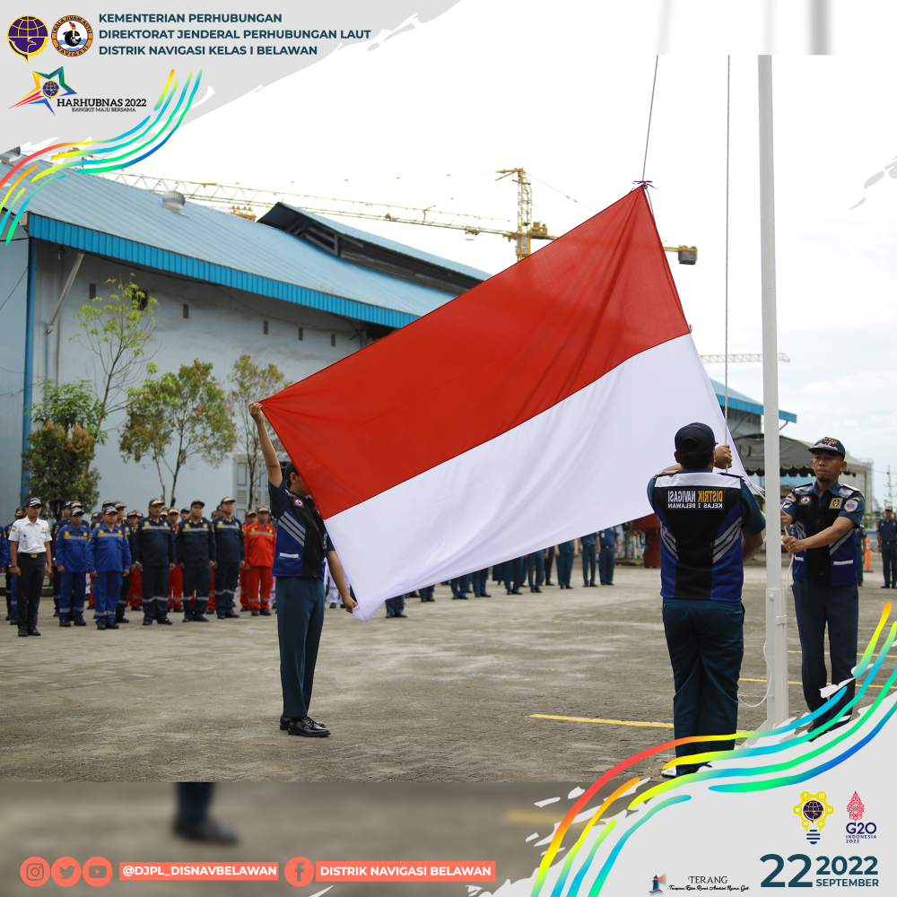 DISTRIK NAVIGASI KELAS I BELAWAN GELAR UPACARA PERINGATAN HARI MENARA SUAR TAHUN 2022