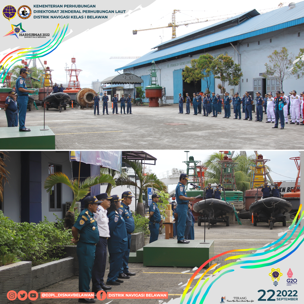 DISTRIK NAVIGASI KELAS I BELAWAN GELAR UPACARA PERINGATAN HARI MENARA SUAR TAHUN 2022