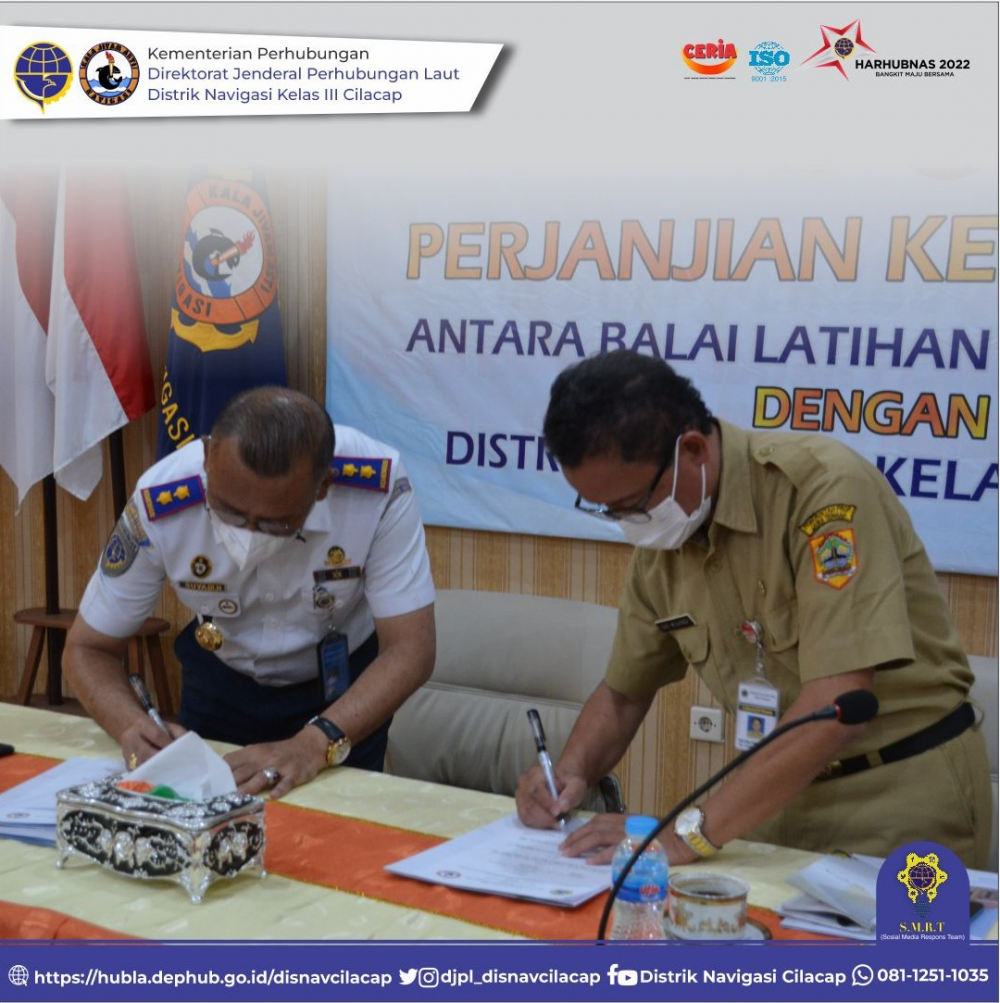 Perjanjian Kerjasama (PKS) Distrik Navigasi Kelas III Cilacap dengan Balai Latihan Kerja Cilacap
