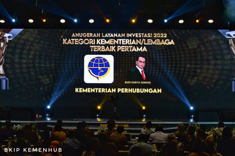 Kemenhub Raih Terbaik Pertama Anugerah Layanan Investasi 2022