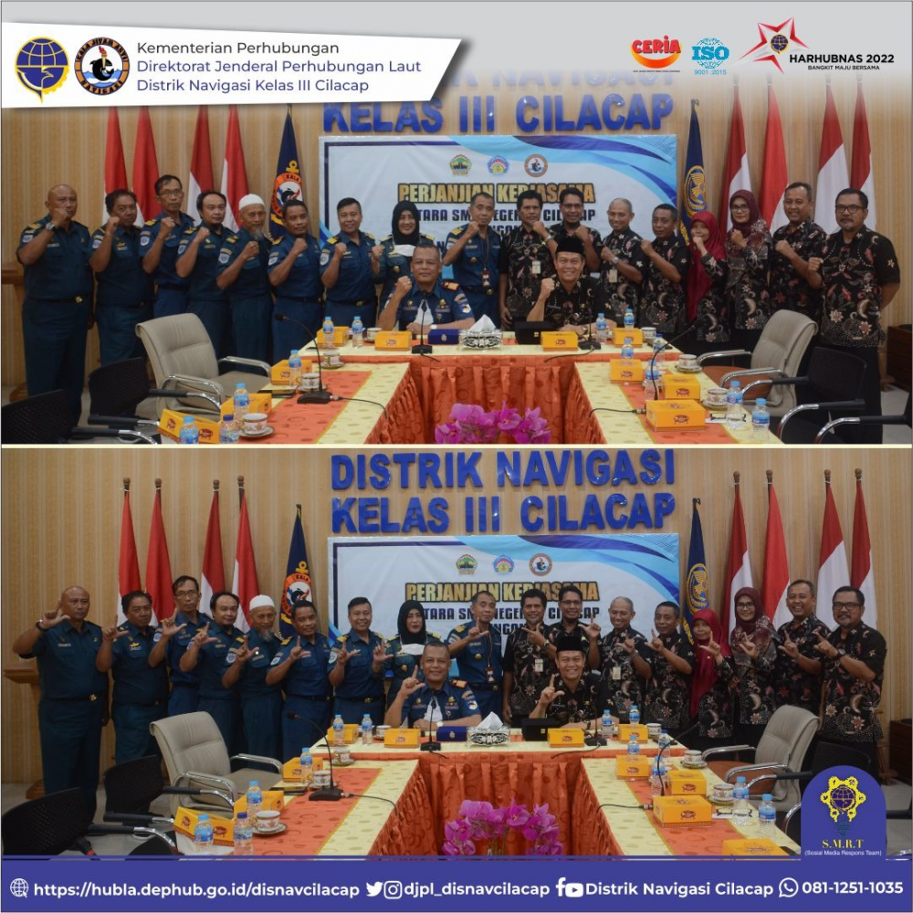 Perjanjian Kerjasama (PKS) Distrik Navigasi Kelas III Cilacap dengan SMK Negeri 2 Cilacap