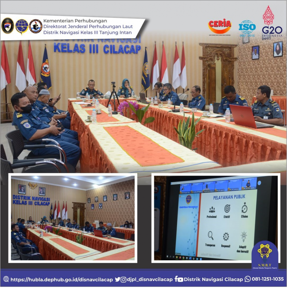 Distrik Navigasi Kelas III Tanjung Intan Raih Penghargaan Pelayanan Prima Unit Pelayanan Publik Sektor Transportasi