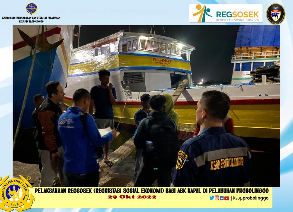 BPS Kota Probolinggo bersama KSOP Probolinggo melaksanakan Pendataan REGSOSEK bagi ABK di Pelabuhan Probolinggo