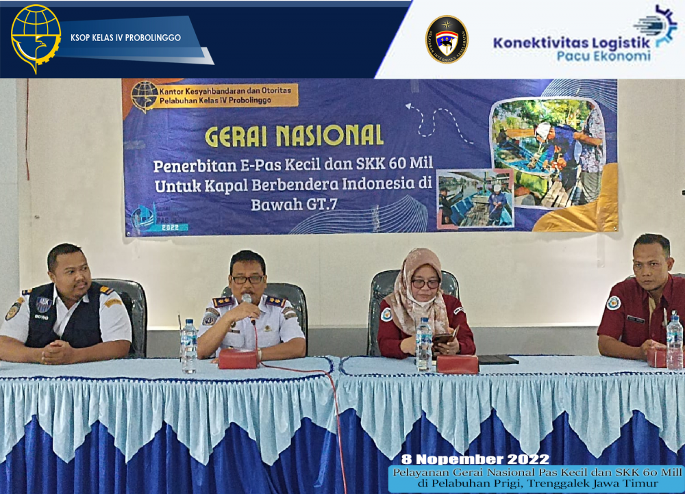 Mewujudkan Pelayanan Masyarakat yang Efektif, KSOP Probolinggo Laksanakan Gerai Nasional Pas Kecil dan SKK 60 Mill