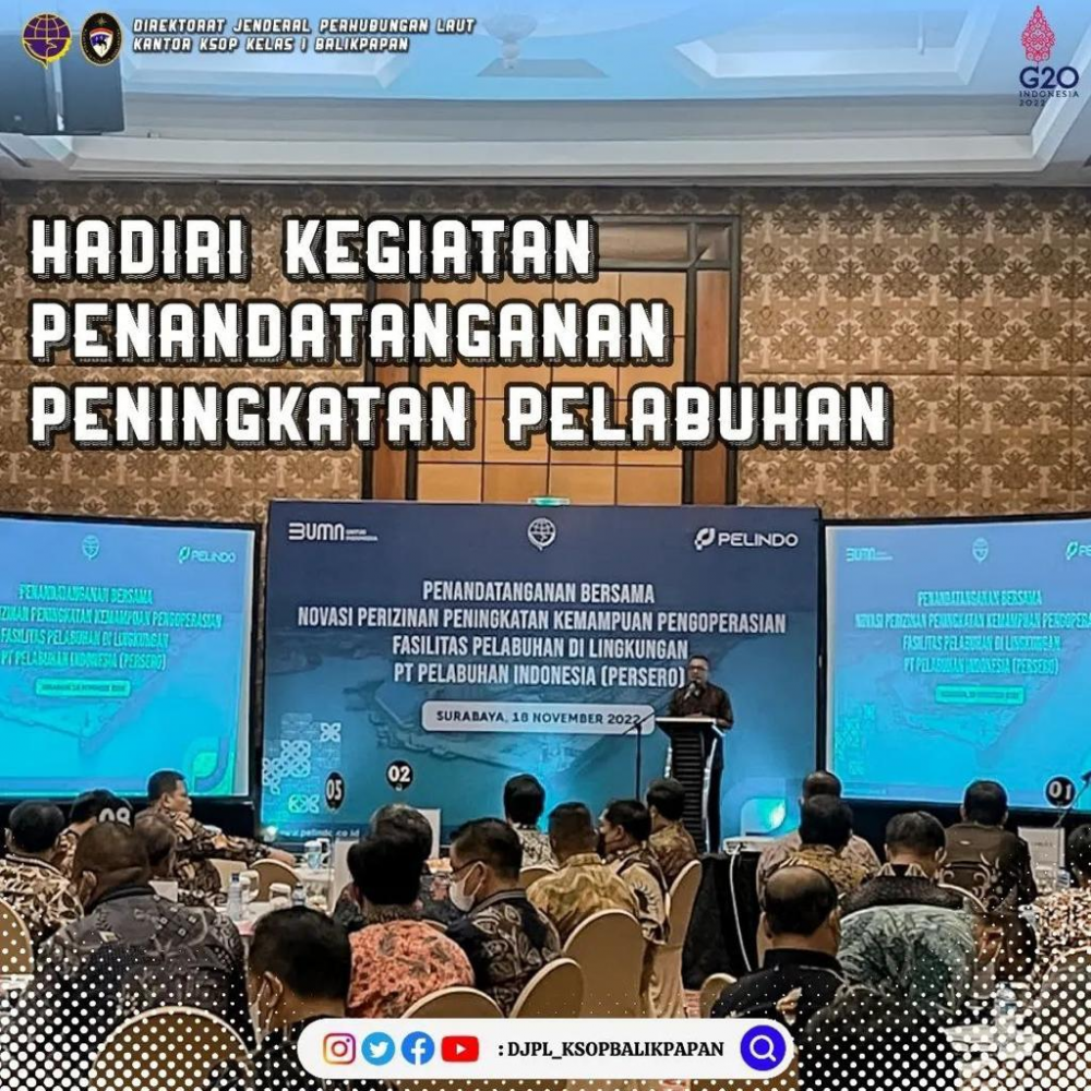 PENANDATANGANAN BERSAMA NOVASI PERIZINAN PENINGKATAN KEMAMPUAN PENGOPERASIAN FASILITAS PELABUHAN