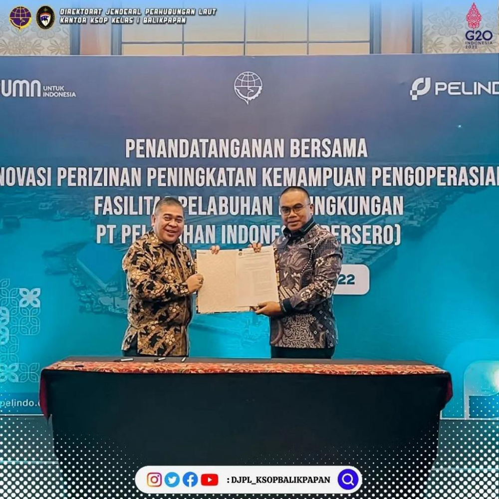 PENANDATANGANAN BERSAMA NOVASI PERIZINAN PENINGKATAN KEMAMPUAN PENGOPERASIAN FASILITAS PELABUHAN
