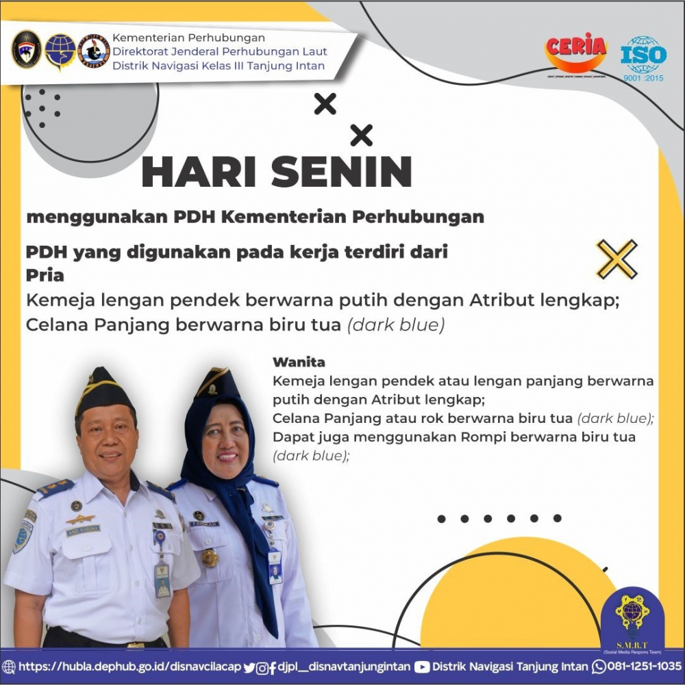 Penggunan Seragam Hari Senin Distrik Navigasi Tanjung Intan