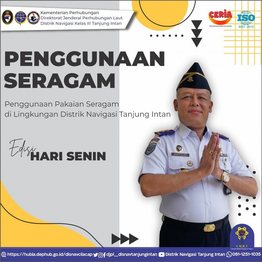 Penggunan Seragam Hari Senin Distrik Navigasi Tanjung Intan