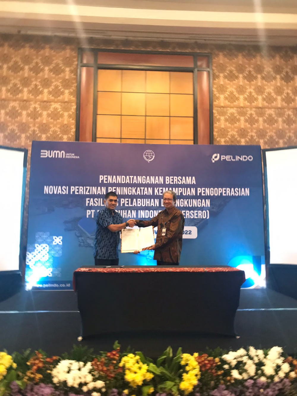 Penandatanganan Bersama Novasi Perizinan Peningkatan Kemampuan Pengoperasian Fasilitas Pelabuhan