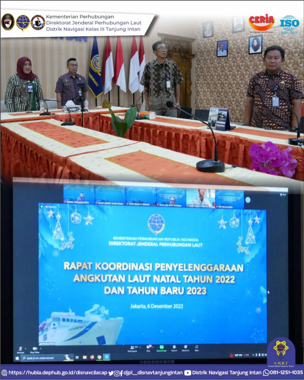 KEGIATAN VIRTUAL KANTOR DISTRIK NAVIGASI KELAS III TANJUNG INTAN, SELASA 6 DESEMBER 2022