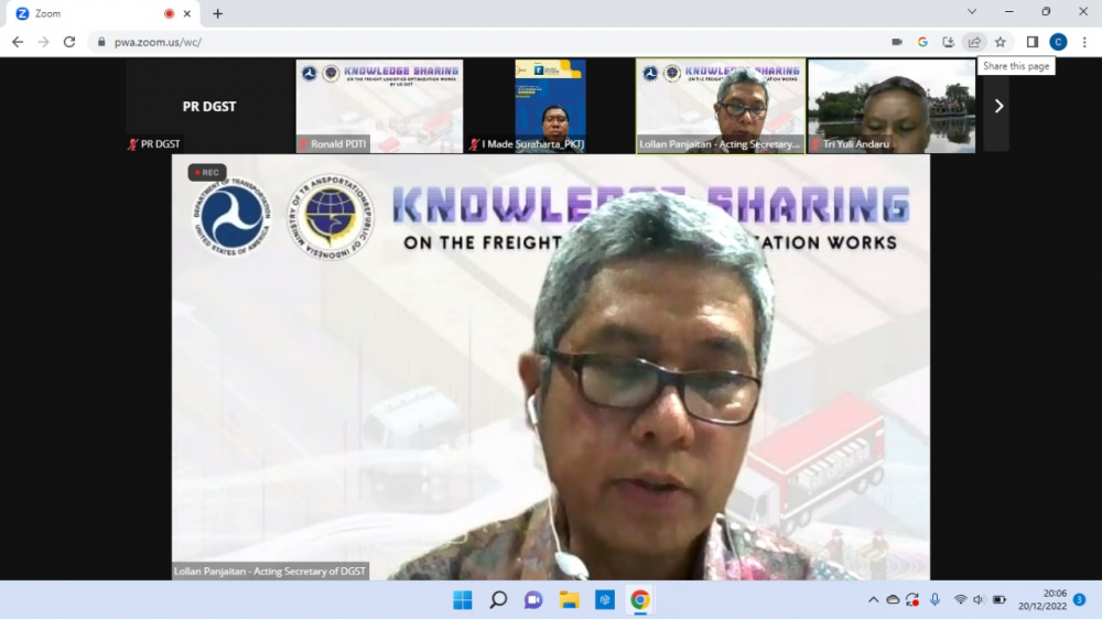 OPTIMALKAN EKOSISTEM LOGISTIK NASIONAL KEMENHUB MENGGELAR KEGIATAN KNOWLEDGE SHARING BERSAMA DEPARTEMEN PERHUBUNGAN AMERIKA SERIKAT