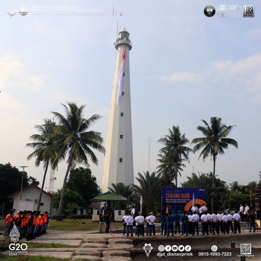 Distrik Navigasi Kelas I Tanjung Priok melaksanakan kegiatan upacara dalam rangka peringatan Hari Menara Suar ke-8