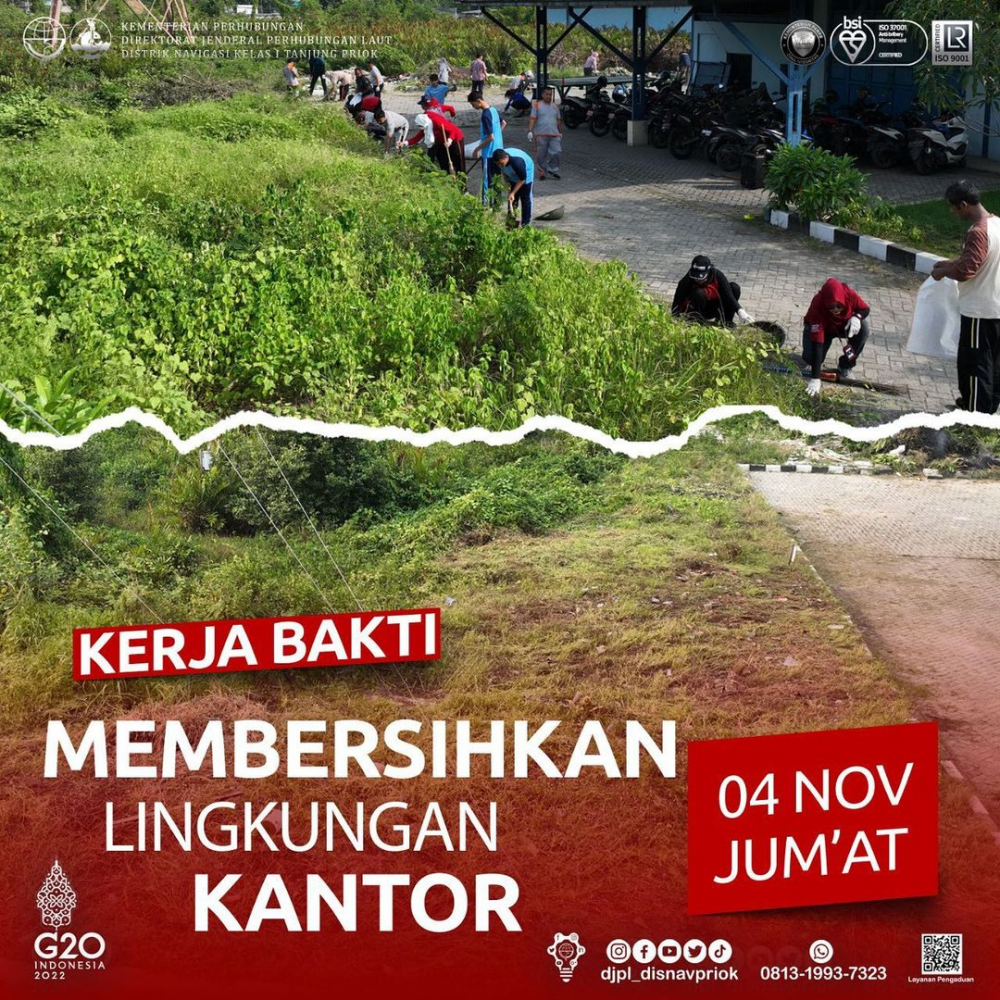 KERJA BAKTI MEMBERSIHKAN LINGKUNGAN KANTOR